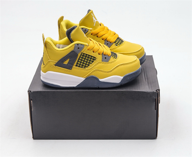 Youth Running weapon Super Quality Air Jordan 4 Yellow Shoes 026
